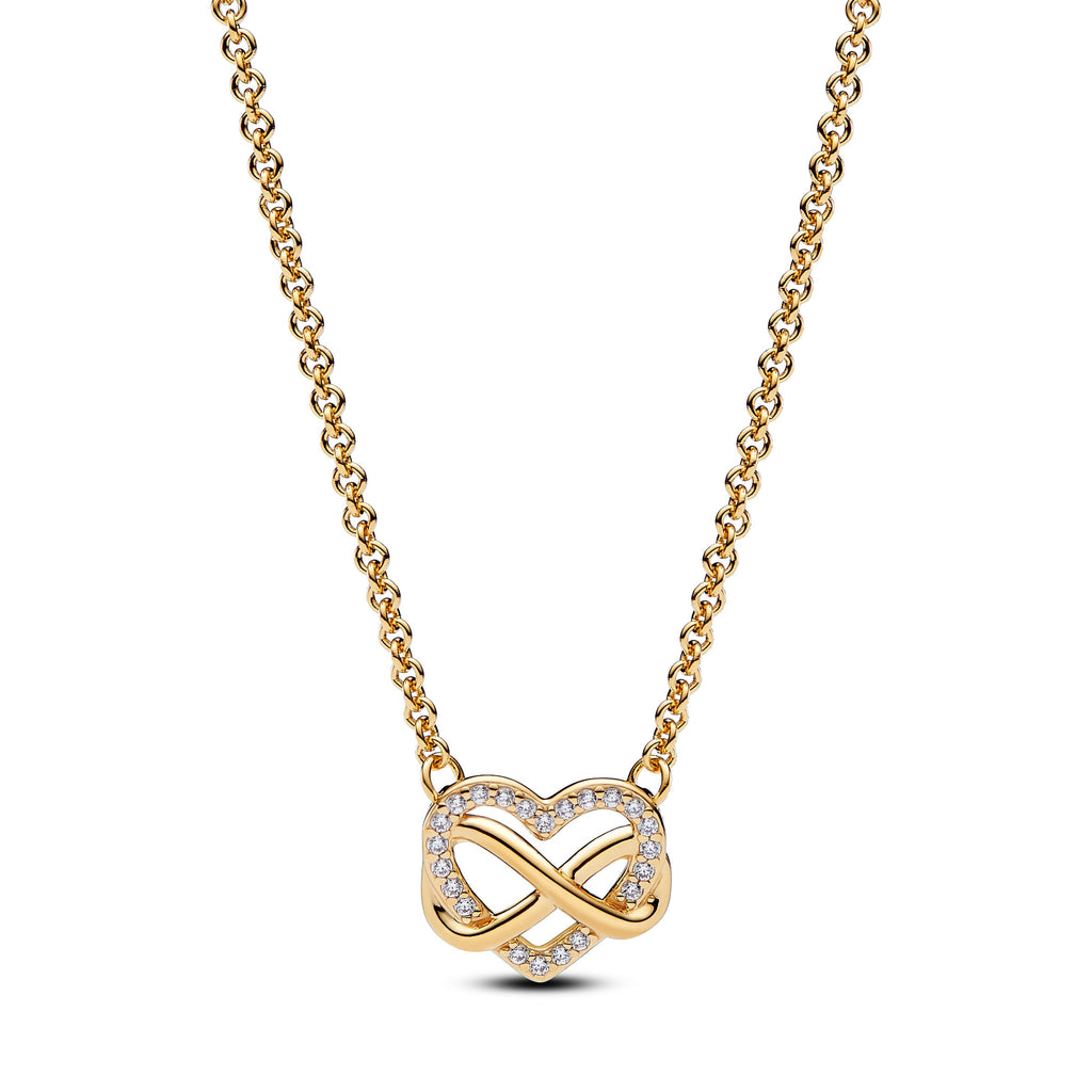 Sparkling Infinity Heart Collier Necklace