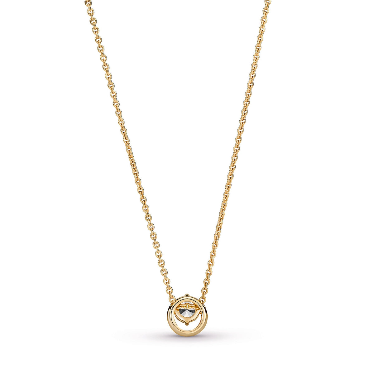 Sparkling Round Halo Pendant Collier Necklace