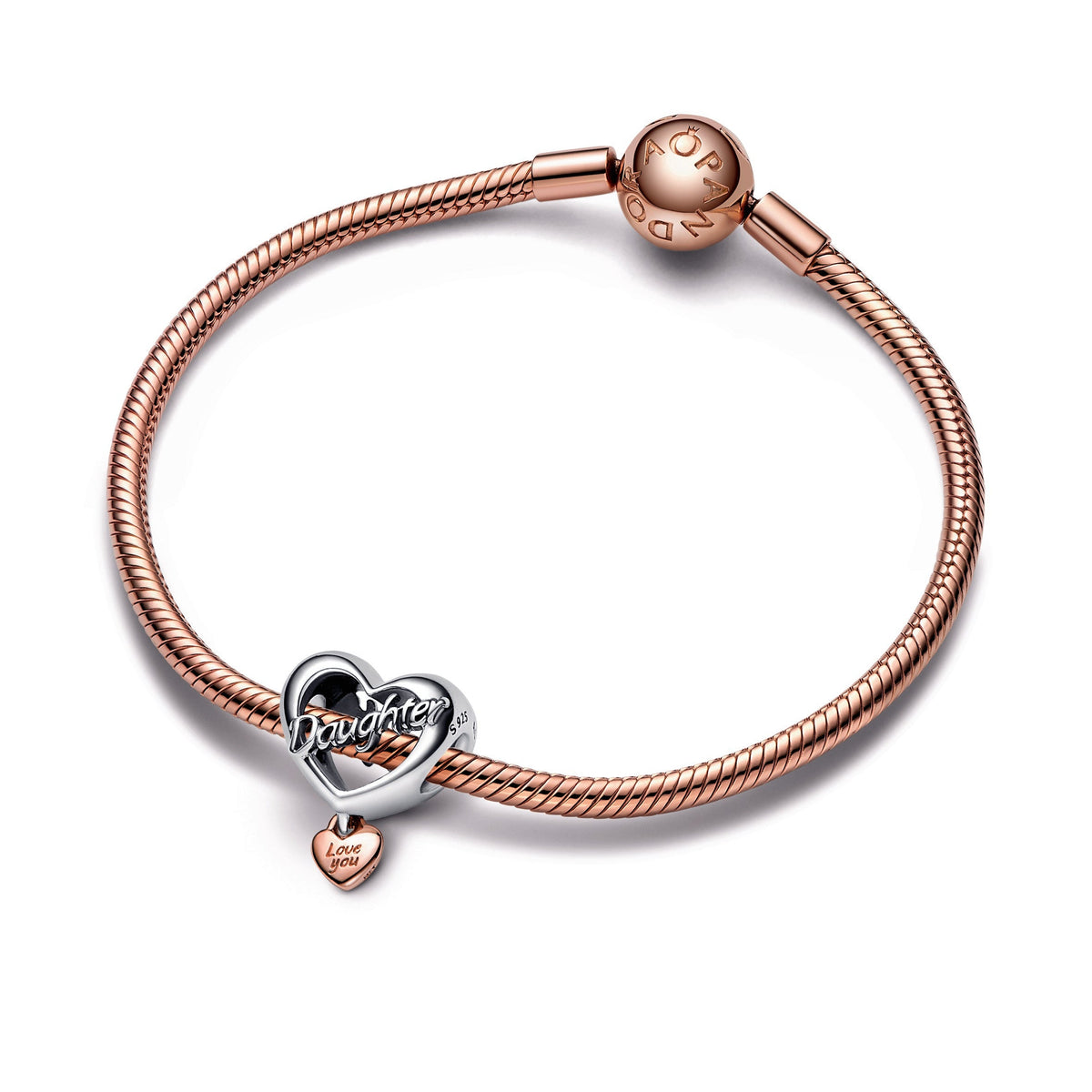 Love You Daughter Heart Charm