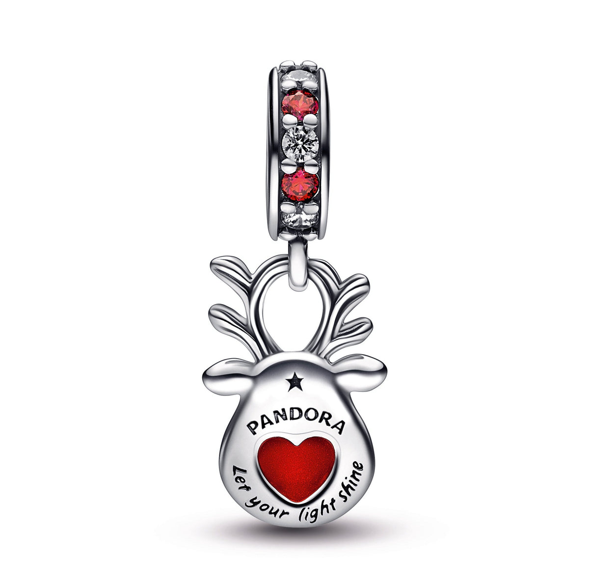 Red Nose Reindeer Murano Dangle Charm