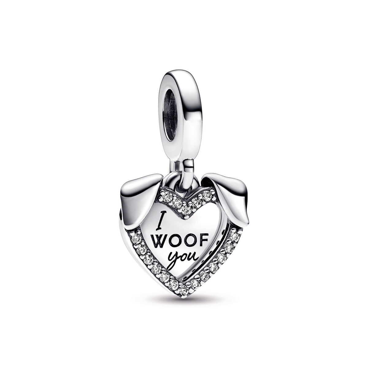 Heart & Dog Double Dangle Charm