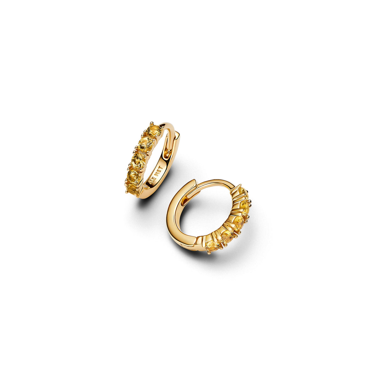 Yellow Huggie Earrings