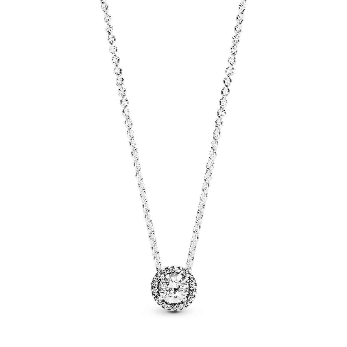 Round Sparkle Halo Necklace