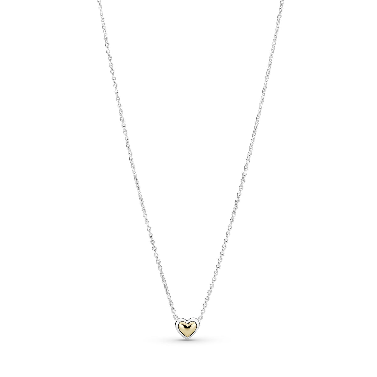 Heart Sterling Silver and 14k Gold Necklace & Earring Jewellery Set
