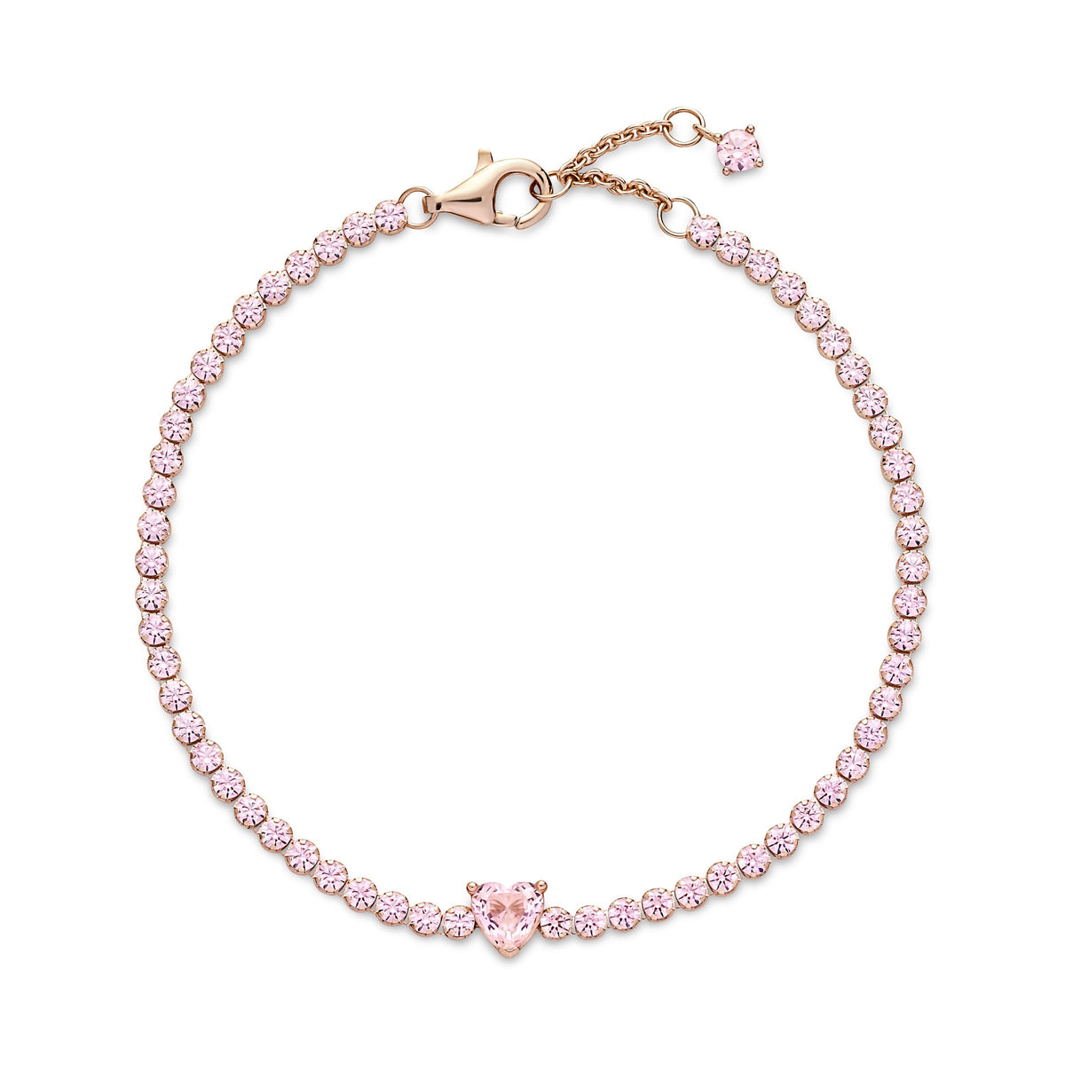 Sparkling Heart Tennis Bracelet