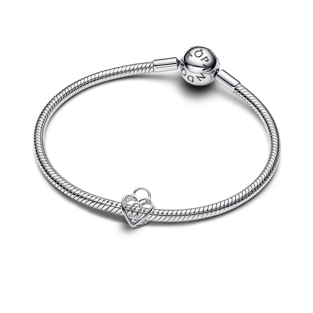 Openwork Heart Padlock Charm